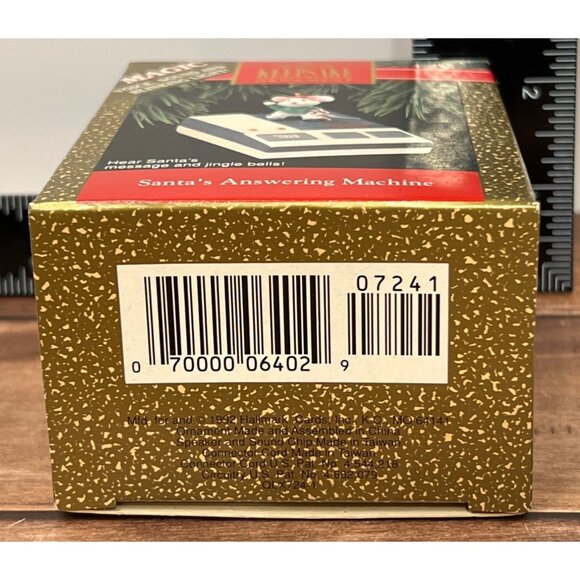 1992 HALLMARK KEEPSAKE ORNAMENT QLX724-1 SANTA'S ANSWERING MACHINE MOUSE CANDY - Picture 4 of 8